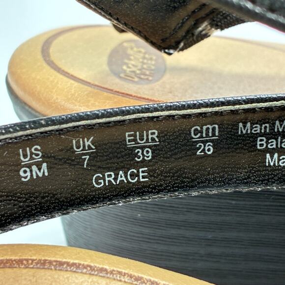 Dr. Scholl's Grace Black Wedge Sandals Comfort Ankle Strap Women's Size 9M - Picture 8 of 9